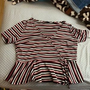Striped blouse short sleeve